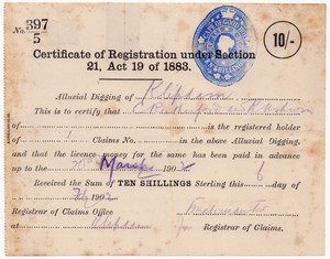 Queen Victoria : 10/- (on document)