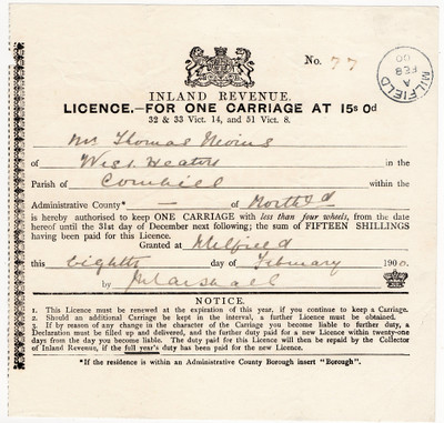 Carriage Licence