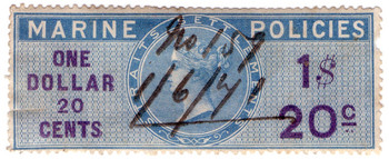 (18) $1 20c Blue & Violet (1869)