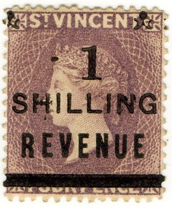 (32) 1/- on 4d Lilac (1890)