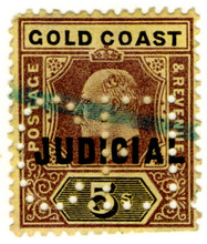 (17) 5/- Lilac & Black on Yellow (1903)