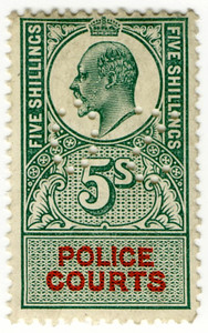 (22) 5/- Green & Scarlet (1902)