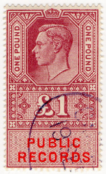 (41) £1 Claret Red & Vermillion (1947)