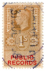 (37) 1/- Gold & Vermillion (1947)