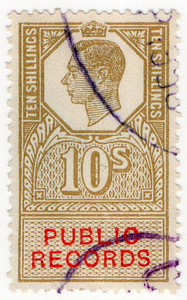 (40) 10/- Gold & Vermillion (1947)