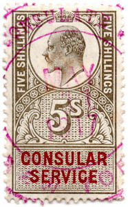 (126) 5/- Olive & Carmine (1915)