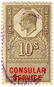 (127) 10/- Olive & Red (1915)