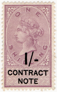 (02) 1/- Lilac & Black (1888)