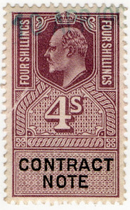 (23) 4/- Lilac & Black (1910)