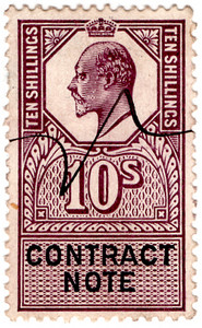 (27) 10/- Lilac & Black (1910)