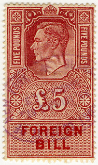 (216) £5 Claret (1948)