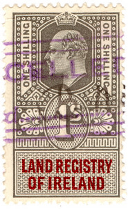 (04b) 1/- Grey & Red (un)