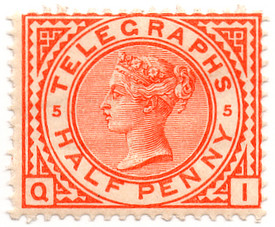 (L201) ½d Orange (plate 5)