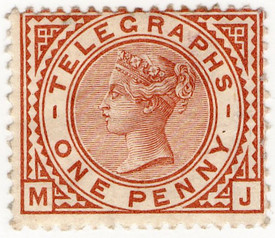 (L202) 1d Red-Brown (plate 1)
