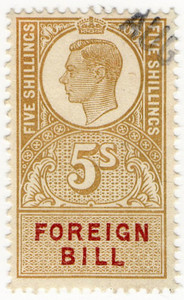 (209a) 5/- Gold & Red (un)