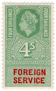 (23) 4/- Green & Vermillion (1959)