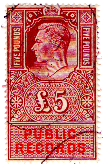 (43) £5 Claret Red & Vermillion