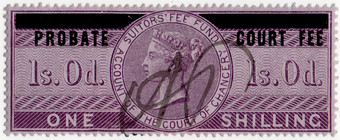 (02) 1/- Lilac & Black (1858)
