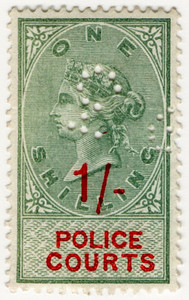 (13) 1/- Green & Vermillion (1895)