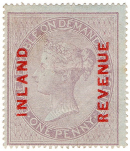 (01) 1d Lilac & Red (1860)