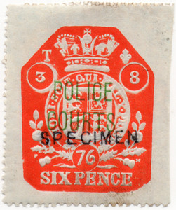 (02) 6d Vermillion (1876)