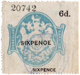 (05) 6d Blue & Black (1885)