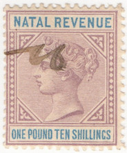 (95) £1 10/- Lilac  & Blue (1885)