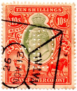 (107) 10/- Orange & Green (1903)