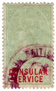 (34) 10/- Green & Carmine (1886)
