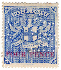 (19) 4d Blue & Red (1890)