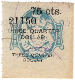 (16) 75c Blue & Black (1885)