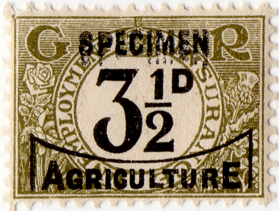 (02) 3½d Sage Green & Black (1936)