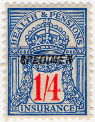 (69) 1/4d Blue & Red (1940)