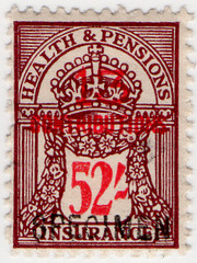 (un) 52/- Maroon & Scarlet (1945)
