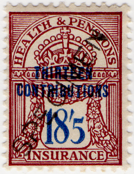 (165) 18/5d Maroon & Blue (1945)
