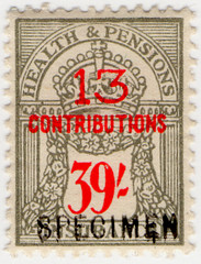 (un) 39/- Grey & Red (1945)