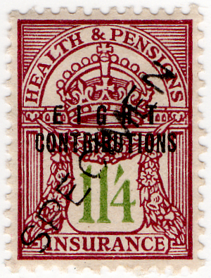 (154) 11/4d Maroon & Green (1945)