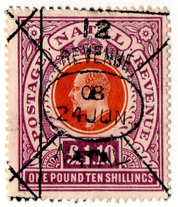 (107) £1 10/- Purple & Orange (1908)