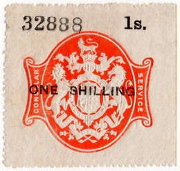 (01) 1/- Red & Black (1885)