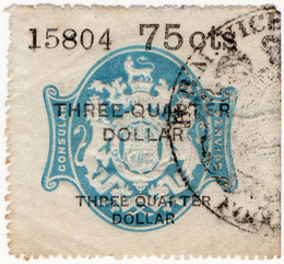 (16a) 75c Blue & Black (1885)