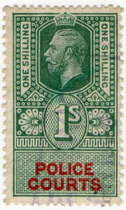 (25) 1/- Green & Scarlet (1921)