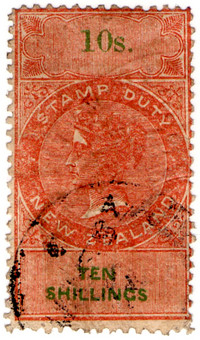 (108) 10/- Vermillion & Green (1867)