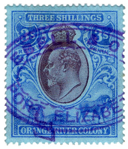 (117) 3/- Blue & Black (1905)