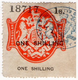 (06b) 1/- Red & Black (1885)