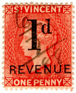 (33) 1d on 1d Red (1890)