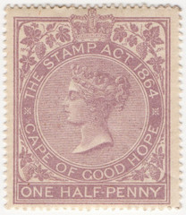 (13) ½d Lilac (1865)