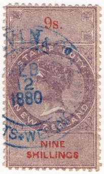 (107) 9/- Purple & Red (1867)