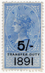 (34) 5/- Ultramarine & Black