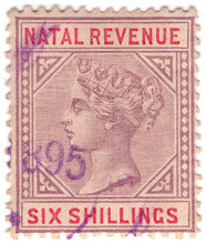 (91) 6/- Lilac & Red (1885)