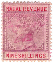 (92) 9/- Lilac & Red (1885)